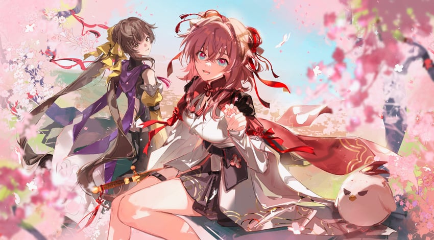 march 7th, jingwei, and sushang (honkai and 1 more) drawn by violetpuppy1