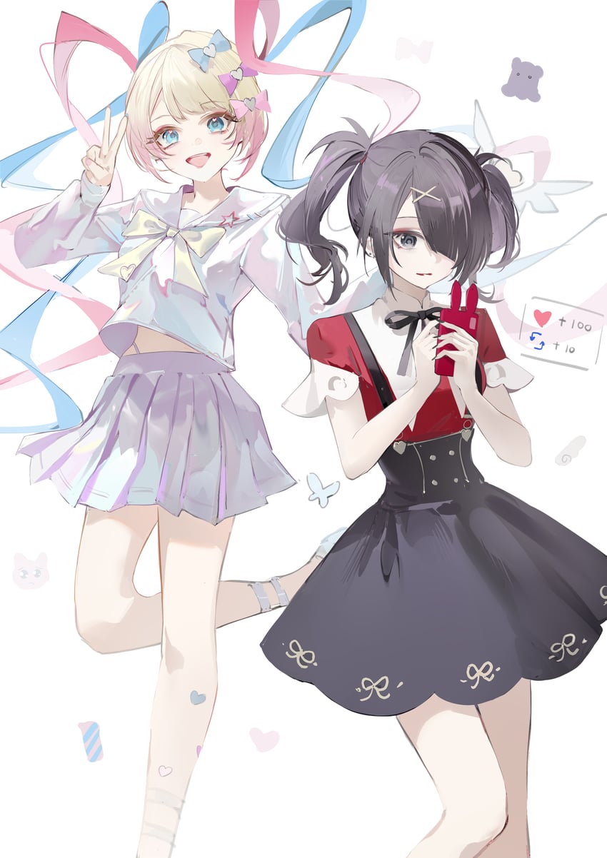 chouzetsusaikawa tenshi-chan and ame-chan (needy girl overdose) drawn by luozhou_pile