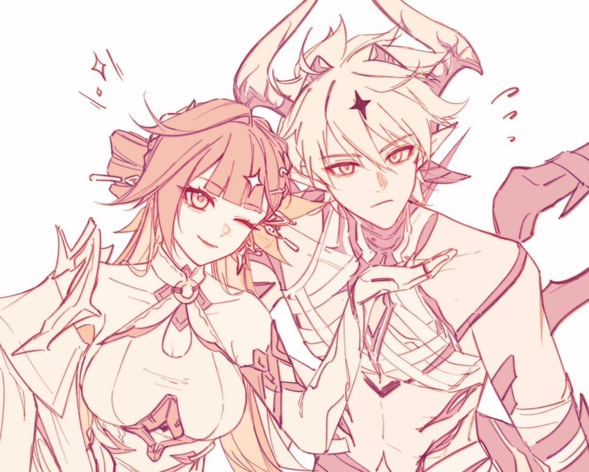 kevin kaslana and li sushang (honkai and 1 more) drawn by napppptt