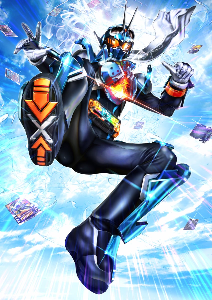 kamen rider gotchard and hopper 1 (kamen rider and 1 more) drawn by masukudo_(hamamoto_hikaru)