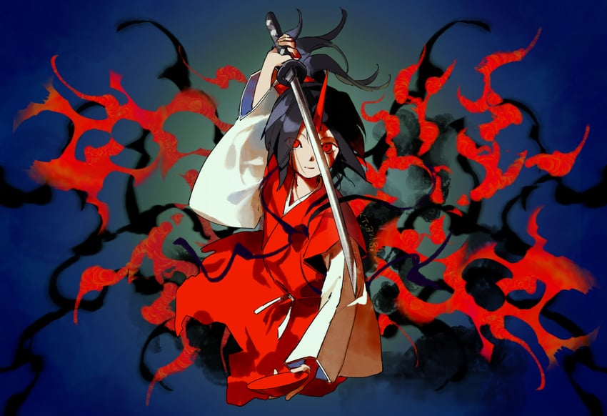 konngara (touhou and 1 more) drawn by kaigen_1025