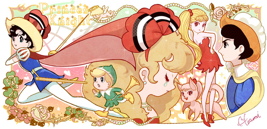 princess sapphire, heckett, prince frank, and tink (ribbon no kishi) drawn by tatsumi