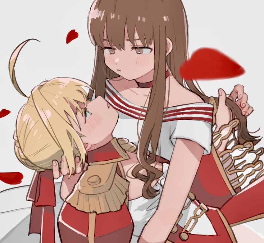 nero claudius and kishinami hakuno (fate and 2 more) drawn by stbntotoi
