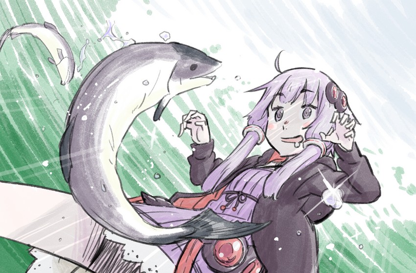 yuzuki yukari (vocaloid and 1 more) drawn by saitou_tasuke