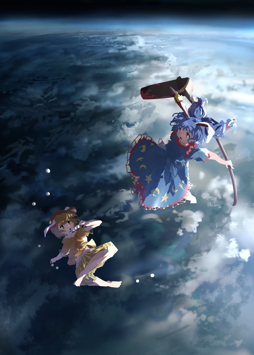 seiran and ringo (touhou and 1 more) drawn by ushitsuchi