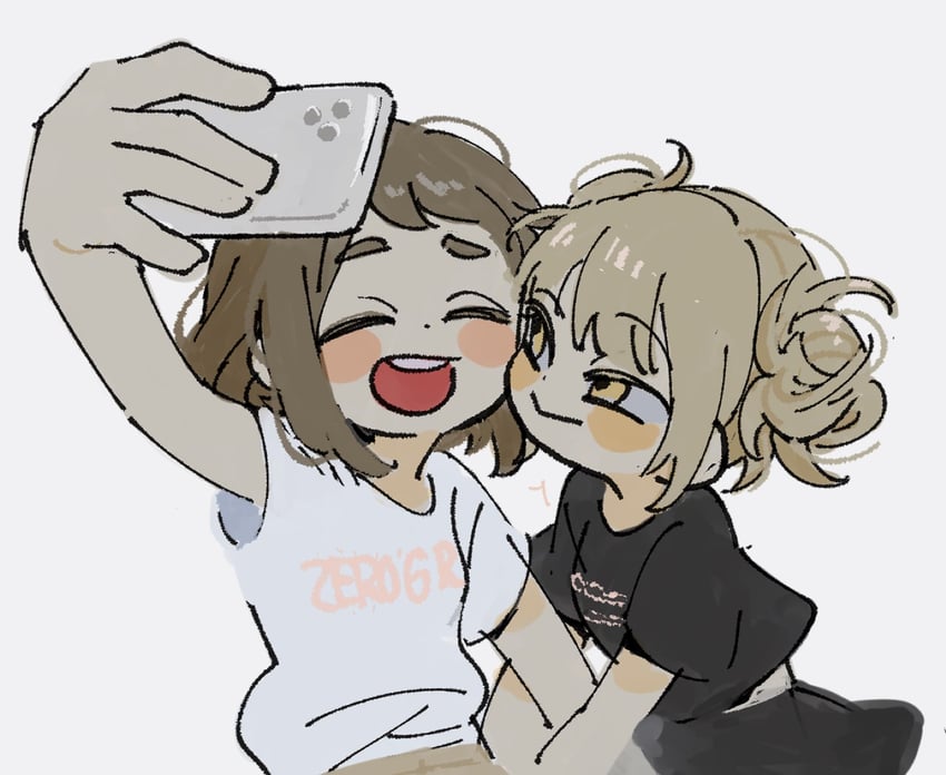 uraraka ochaco and toga himiko (boku no hero academia) drawn by o_y85_o