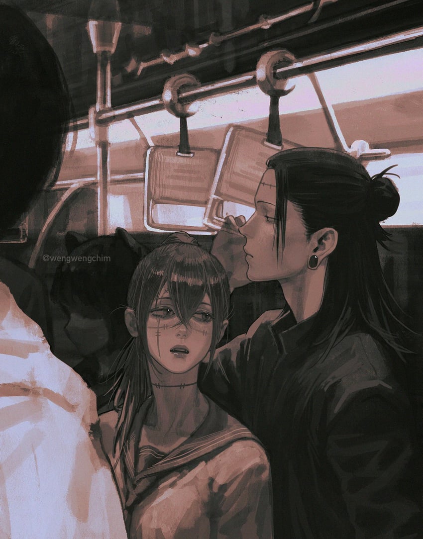 getou suguru, mahito, and kenjaku (jujutsu kaisen) drawn by wengwengchim