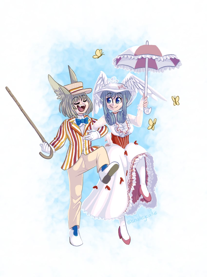 mary poppins and bert (xenoblade chronicles and 2 more) drawn by snakeycake
