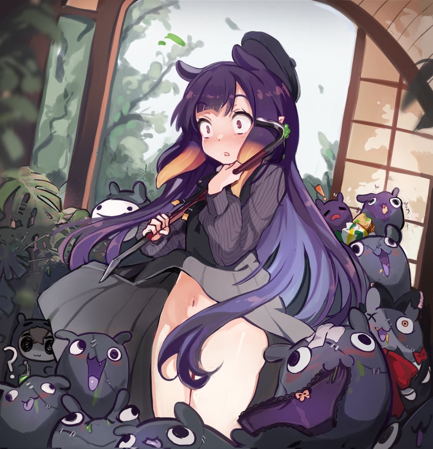 ninomae ina'nis, nanashi mumei, takodachi, kureiji ollie, and smol mumei (hololive and 2 more) drawn by koahri