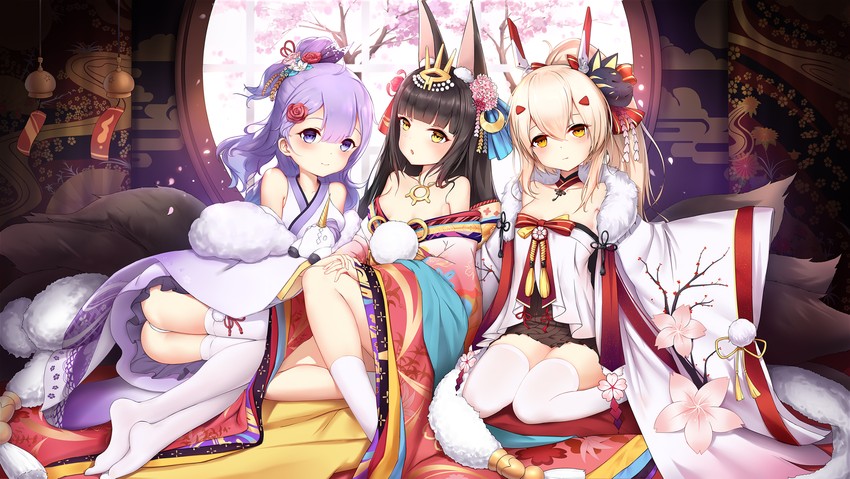 unicorn, ayanami, and nagato (azur lane) drawn by gala_(16901040)