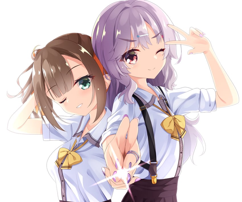 shiraishi chika and kinoshita kaede (tenshi souzou re-boot!) drawn by sesen2000