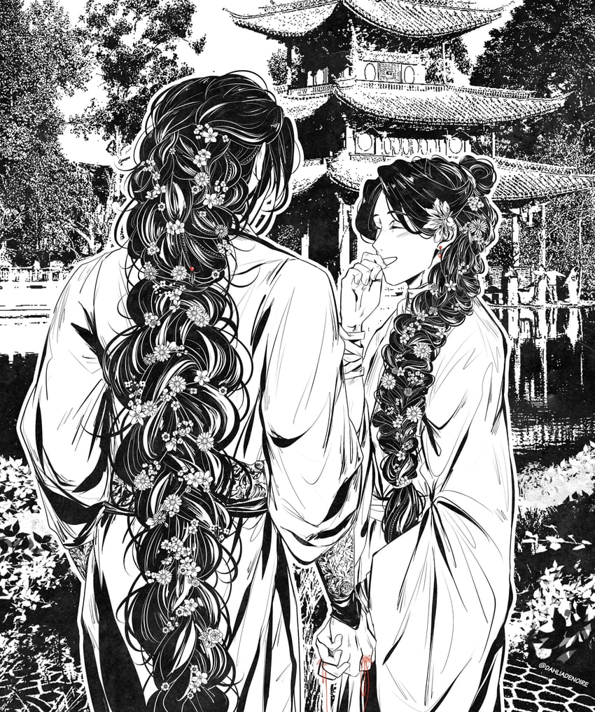 xie lian and hua cheng (tianguan cifu) drawn by tamtam_(dahliadenoire)