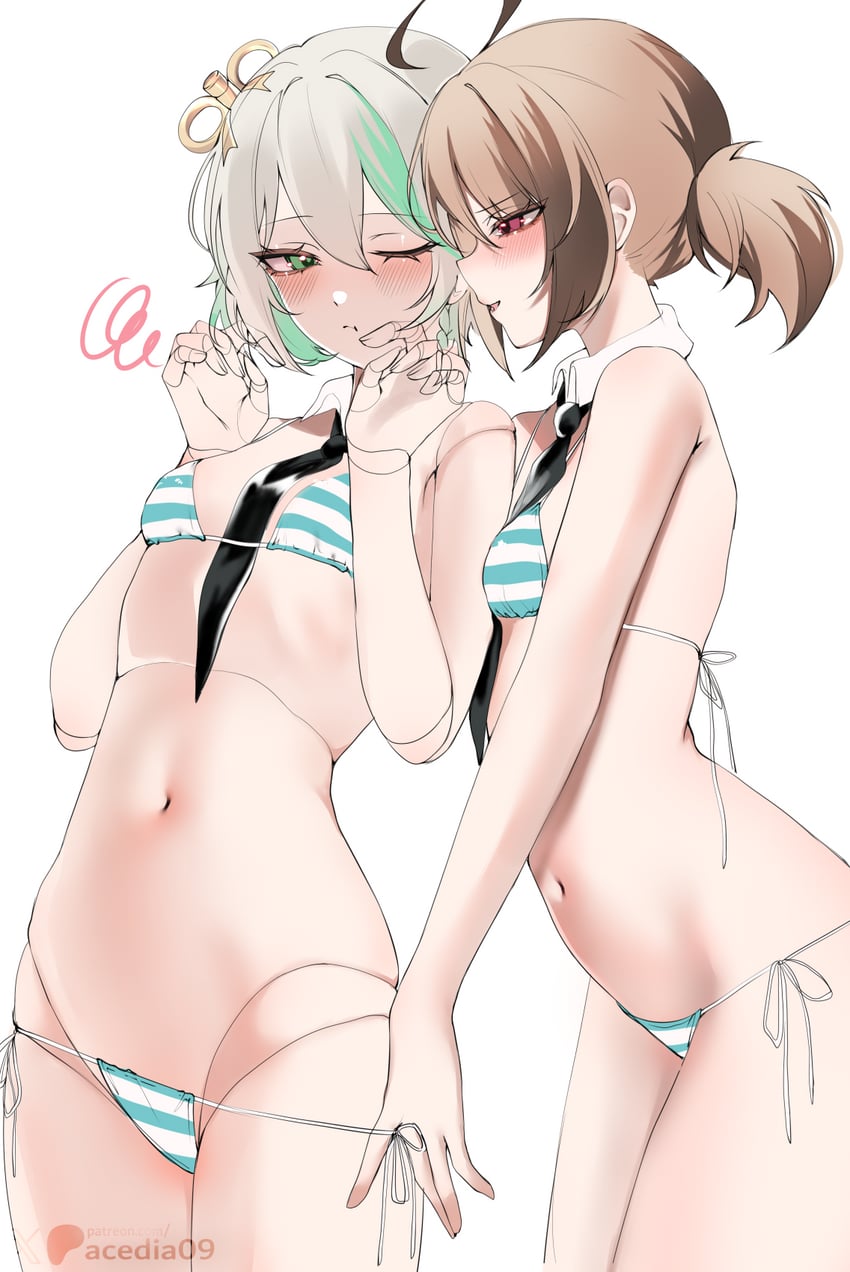 gigi murin and cecilia immergreen (hololive and 1 more) drawn by acedia