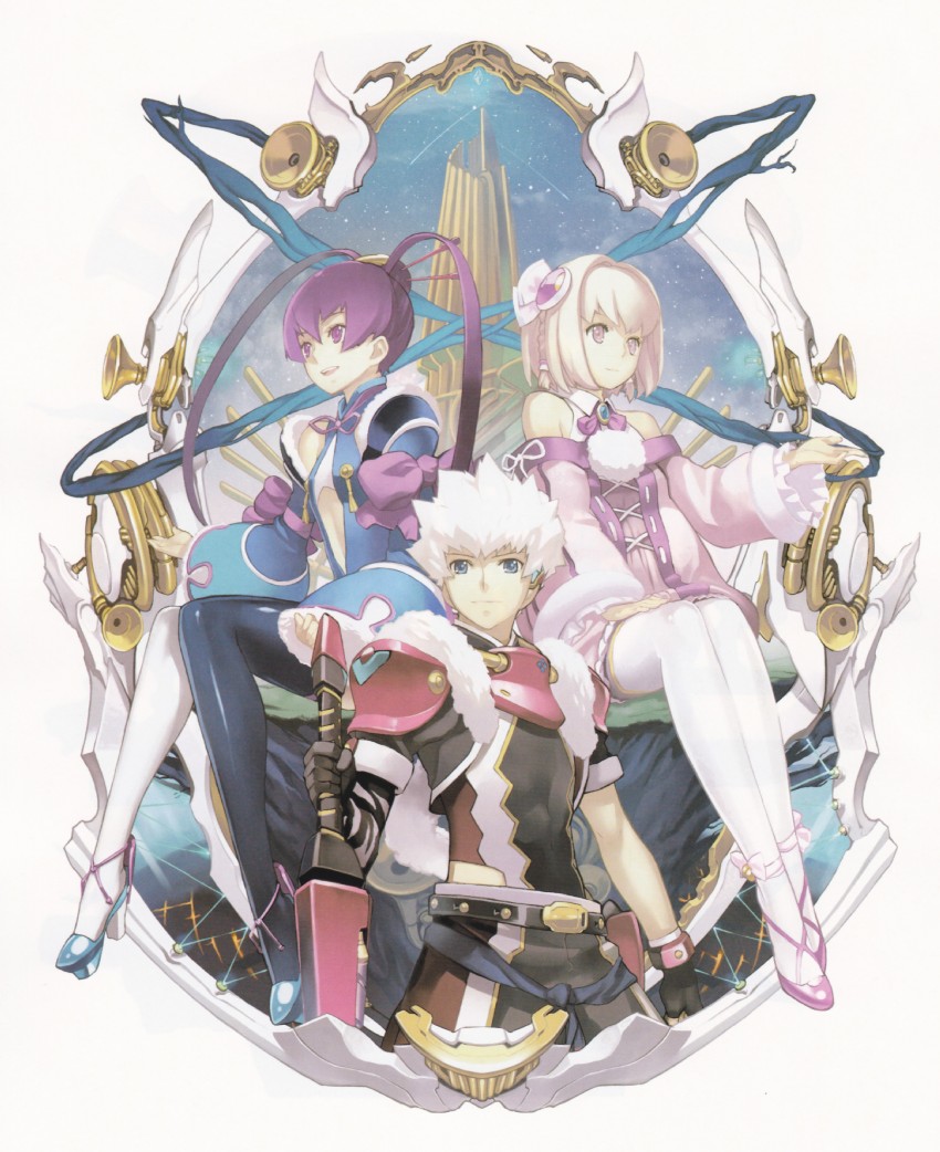 saki, finnel, and aoto (ar tonelico and 1 more) drawn by nagi_ryou