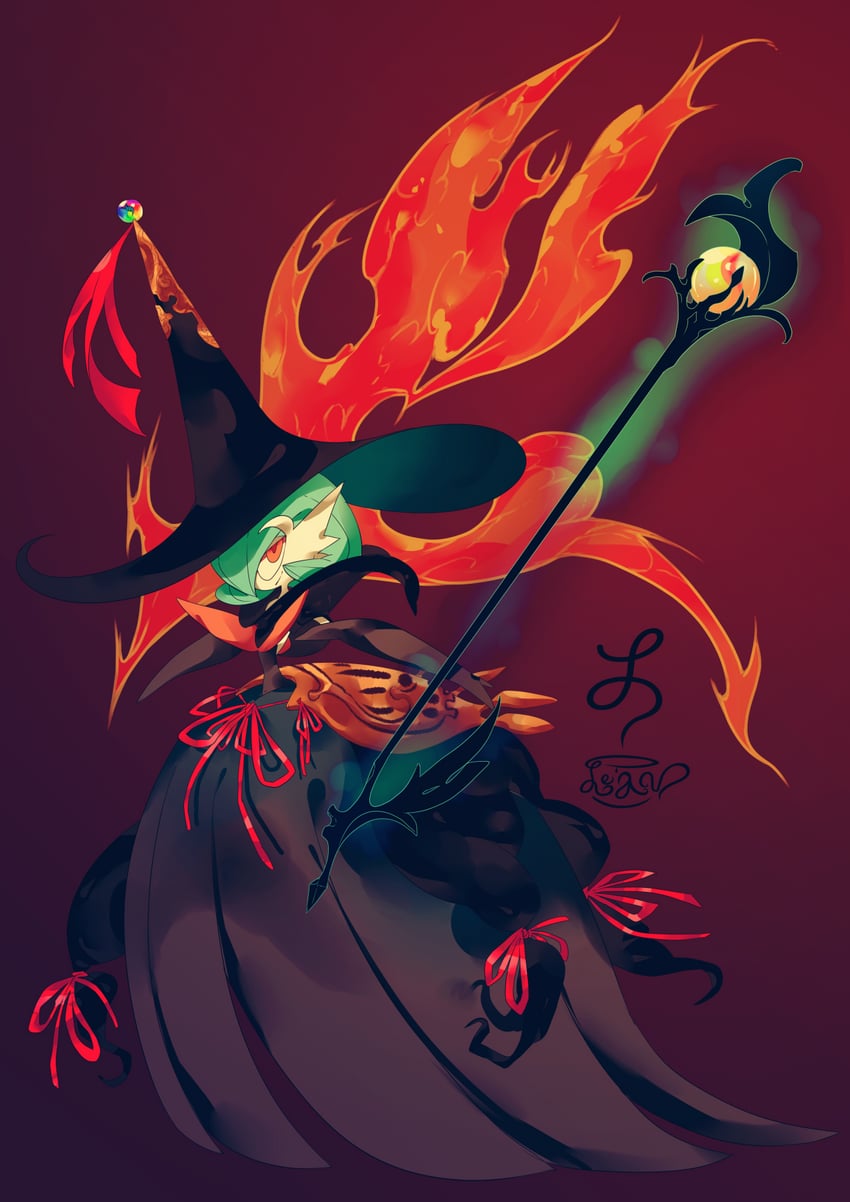 gardevoir, mega gardevoir, and black mage (pokemon and 2 more) drawn by leavcafe
