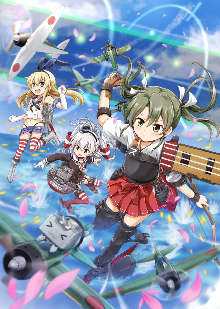 shimakaze, zuikaku, amatsukaze, rensouhou-chan, and rensouhou-kun (kantai collection) drawn by nichika_(nitikapo)