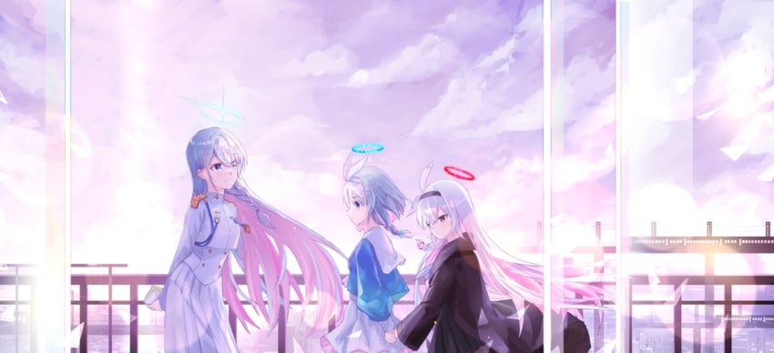 arona, plana, and general student council president (blue archive) drawn by forest_0