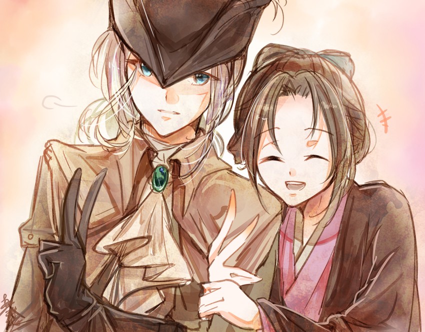 lady maria of the astral clocktower and emma the gentle blade (bloodborne and 1 more) drawn by shinshumen