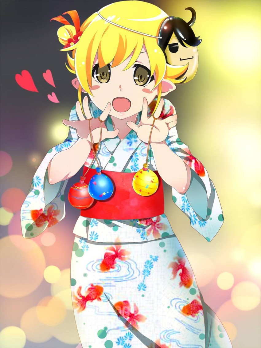 oshino shinobu and araragi koyomi (monogatari) drawn by mashimaro_tabetai