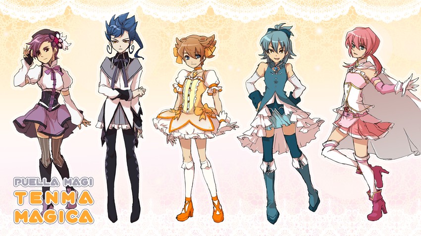 akemi homura, kaname madoka, miki sayaka, sakura kyoko, tomoe mami, and 4 more (mahou shoujo madoka magica and 2 more) drawn by retrometro