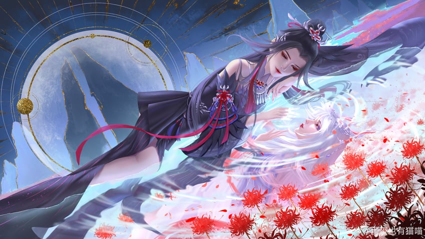 jiu ying and gui xiansheng (zhu xian) drawn by dandan_ye_you_mao_miao