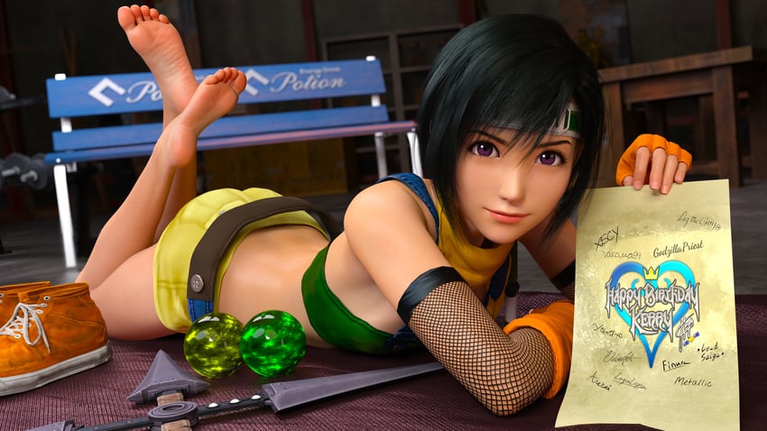 yuffie kisaragi (final fantasy and 3 more) drawn by necdaz91