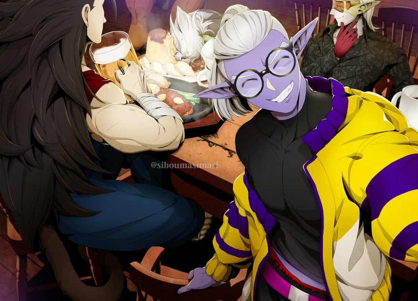 zamasu, fused zamasu, fu, hearts, and cumber (dragon ball and 1 more) drawn by ushihoshi