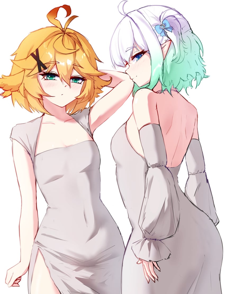 dokibird and mint fantome (indie virtual youtuber) drawn by cgator