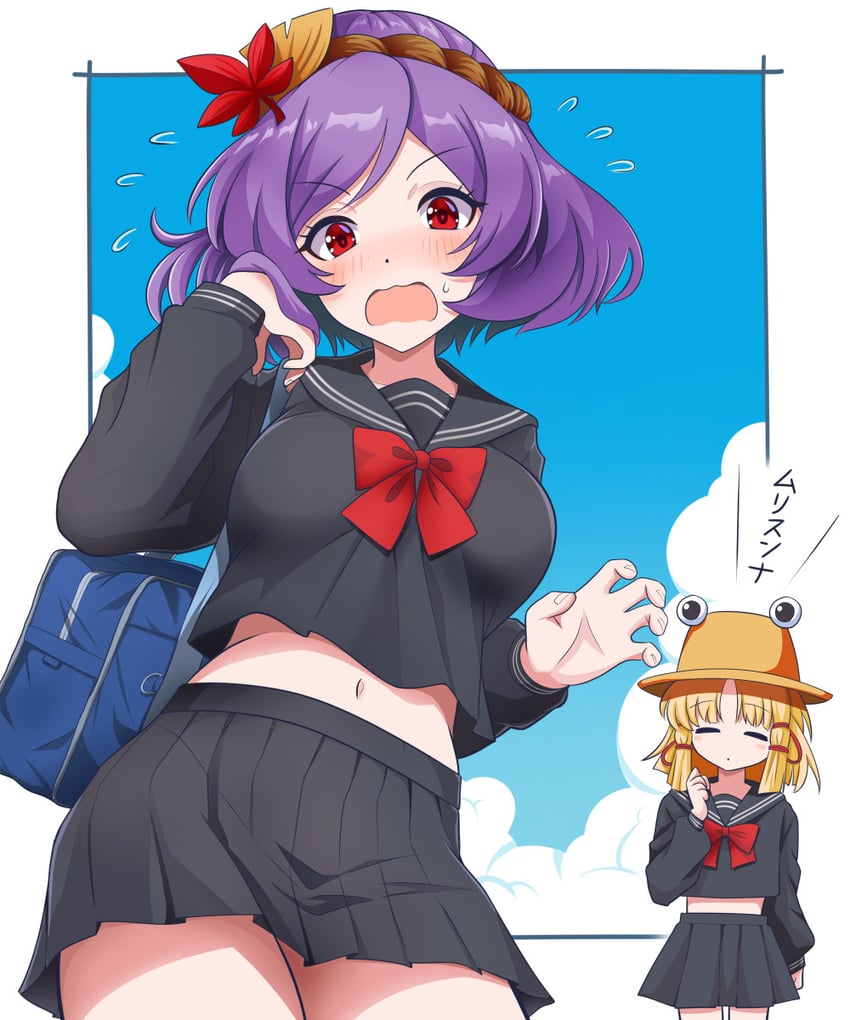 moriya suwako and yasaka kanako (touhou) drawn by kisaragi_koushi