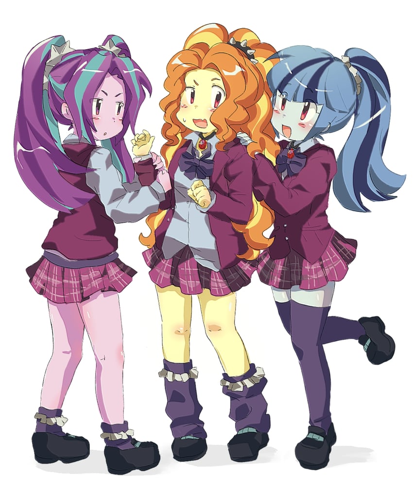 sonata dusk, adagio dazzle, and aria blaze (my little pony and 2 more) drawn by dbzrz