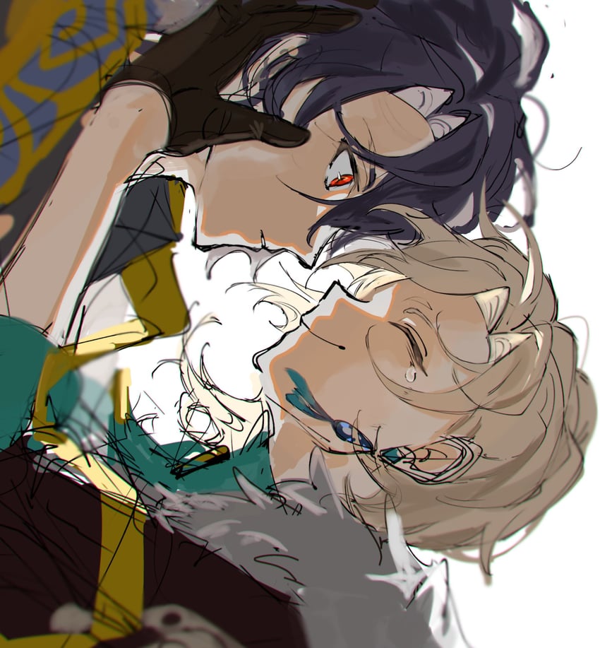aventurine and dr. ratio (honkai and 1 more) drawn by tu_ripp