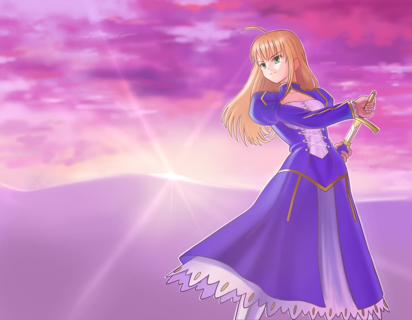 artoria pendragon and saber (fate and 1 more) drawn by suzumebati3