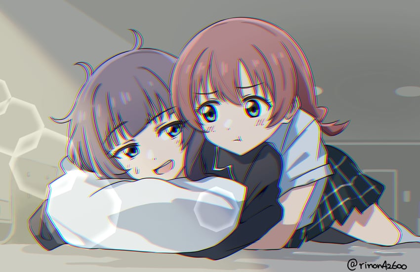 emma verde and asaka karin (love live! and 1 more) drawn by rinon42600