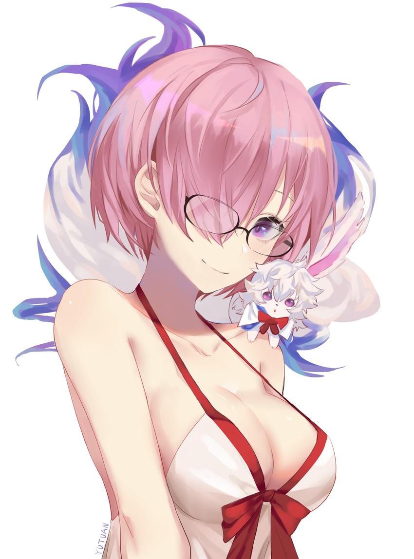 mash kyrielight and fou (fate and 1 more) drawn by amedan