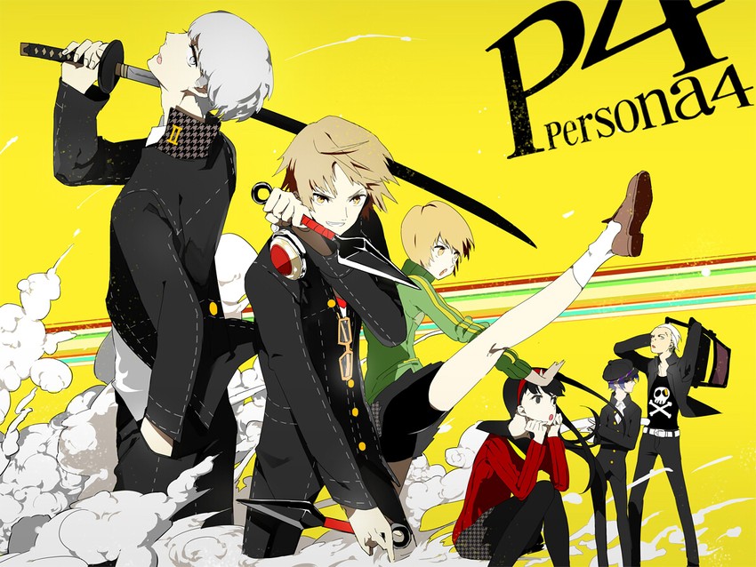 narukami yu, shirogane naoto, satonaka chie, amagi yukiko, hanamura yousuke, and 1 more (persona and 1 more) drawn by serori