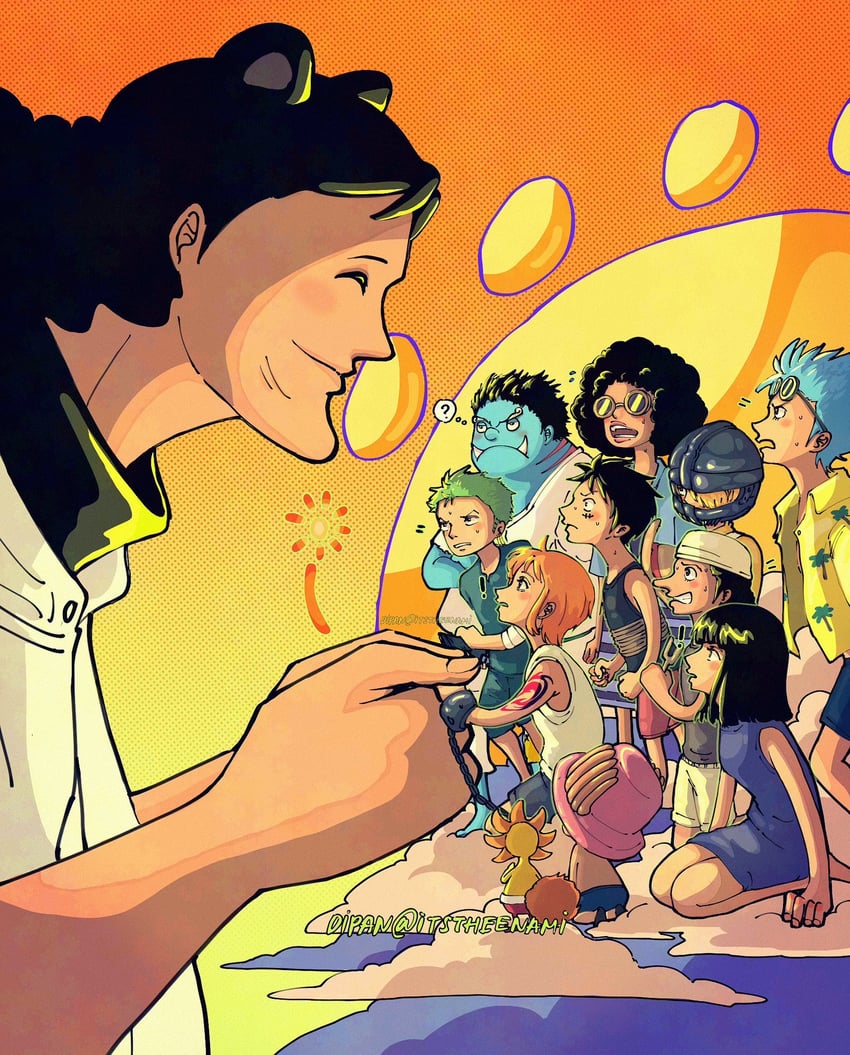 nami, monkey d. luffy, nico robin, roronoa zoro, sanji, and 7 more (one piece) drawn by itstheenami
