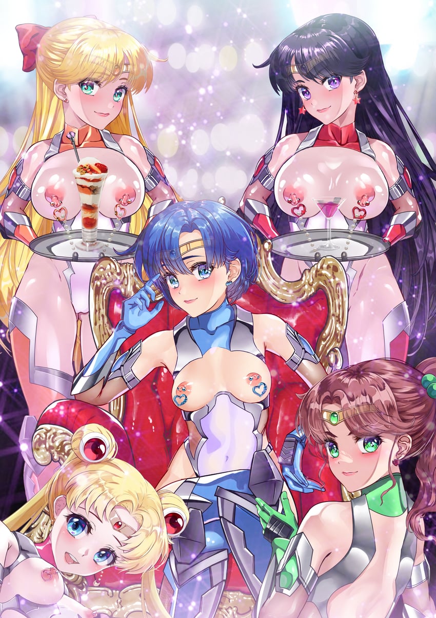 tsukino usagi, sailor moon, mizuno ami, aino minako, hino rei, and 5 more (bishoujo senshi sailor moon) drawn by arion_canvas