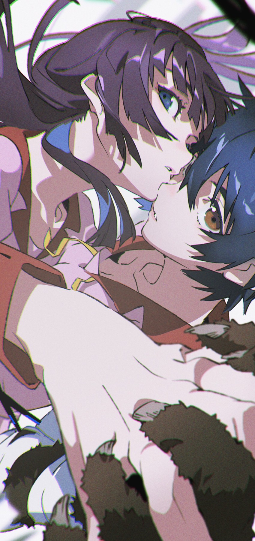 senjougahara hitagi and kanbaru suruga (monogatari and 1 more) drawn by yoneyama_mai