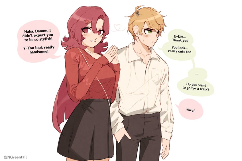 diana venecia and damon maitsu (project: eden's garden) drawn by nifast_(greentail)