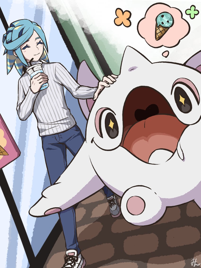 grusha and cetoddle (pokemon and 1 more) drawn by min_(myna8247)