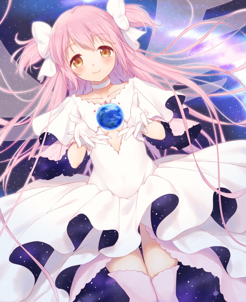kaname madoka and ultimate madoka (mahou shoujo madoka magica) drawn by kazane_mari