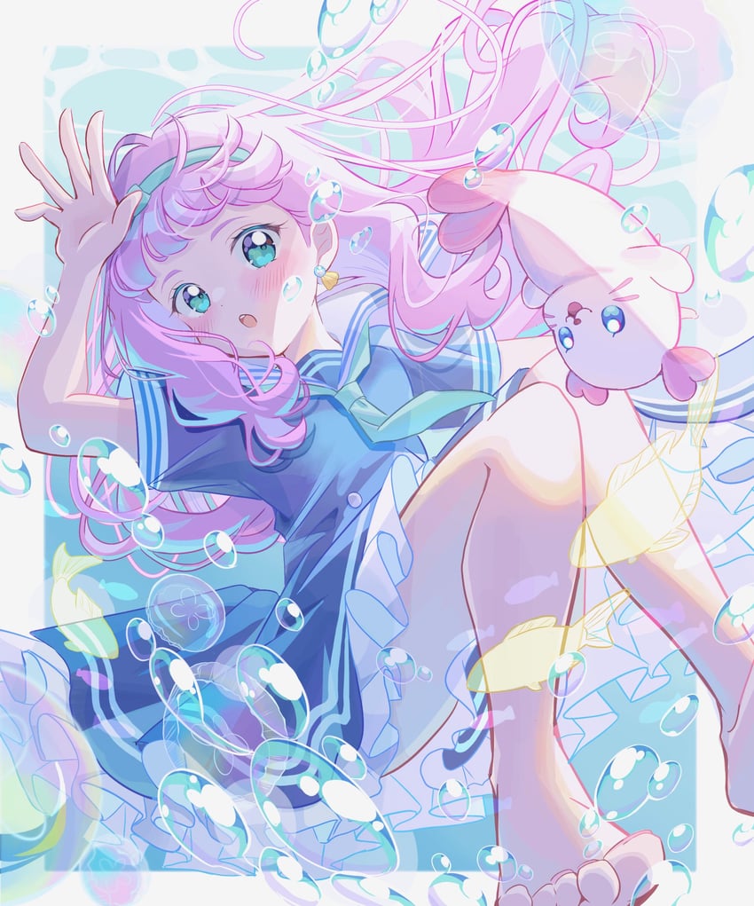 laura la mer and kururun (precure and 1 more) drawn by lilylily0601