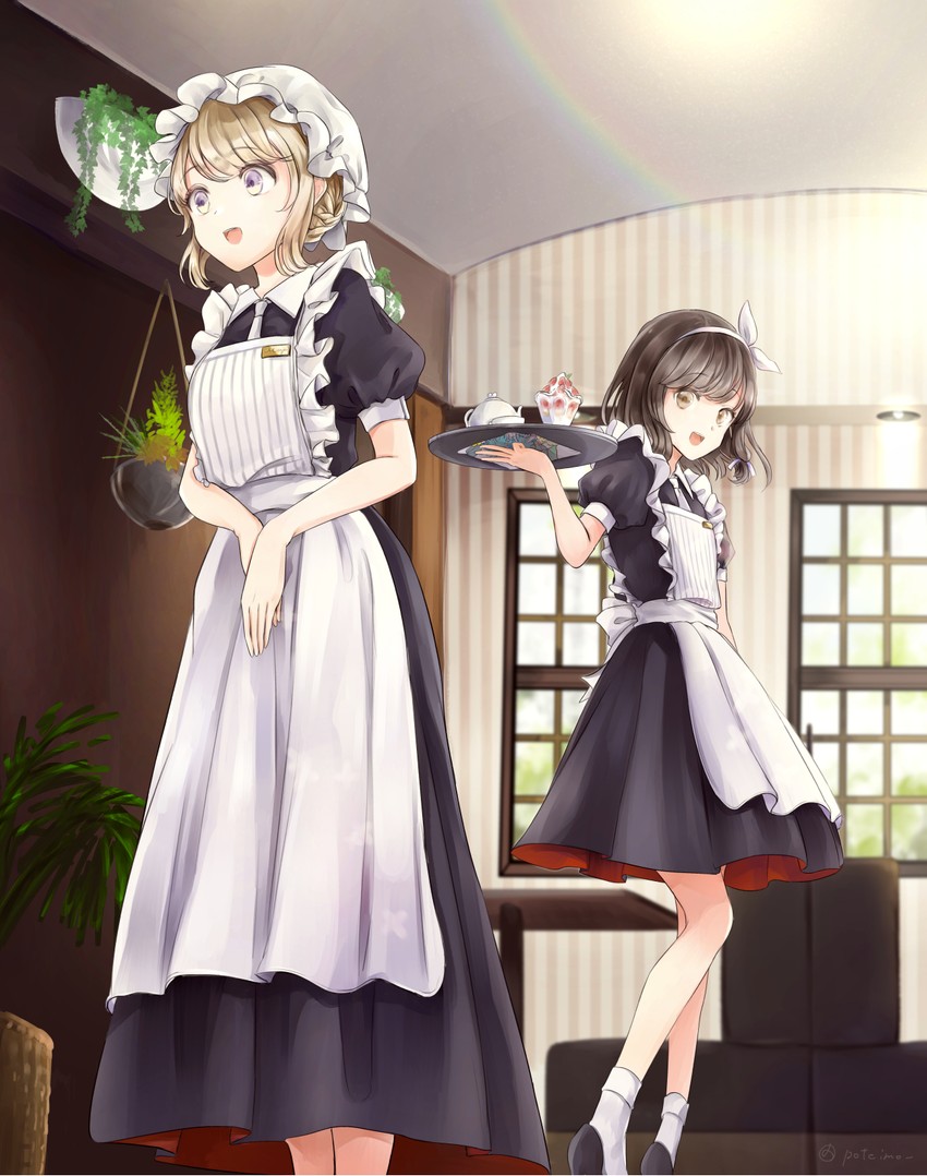 usami renko and maribel hearn (touhou) drawn by poteimo_(poteimo622)