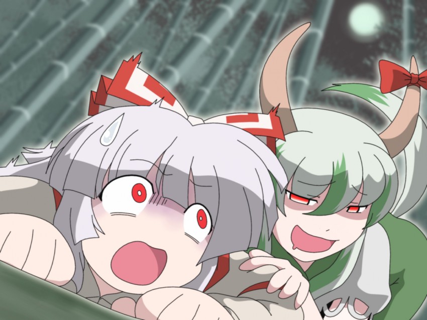fujiwara no mokou, kamishirasawa keine, and ex-keine (touhou) drawn by shirosato
