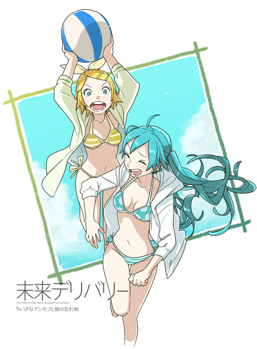 hatsune miku and kagamine rin (vocaloid and 1 more) drawn by miyama_hugin
