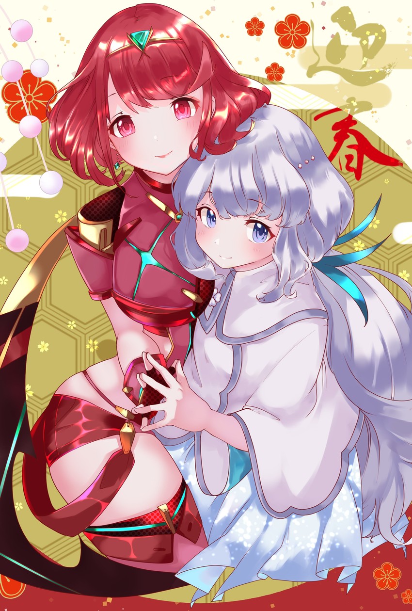 pyra and ursula (xenoblade chronicles and 1 more) drawn by risumi_(taka-fallcherryblossom)