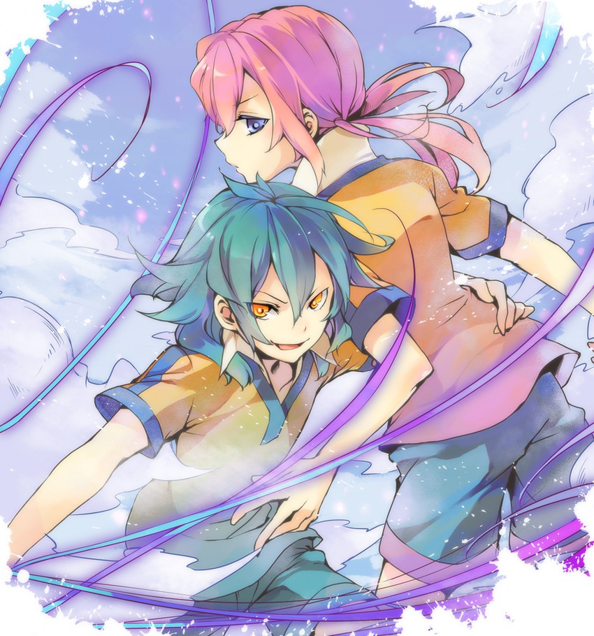 kirino ranmaru and kariya masaki (inazuma eleven and 1 more) drawn by chiko_(mizuho)