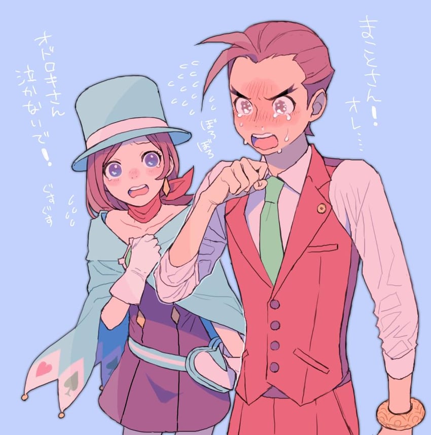 apollo justice and trucy wright (ace attorney) drawn by ouse_(otussger)