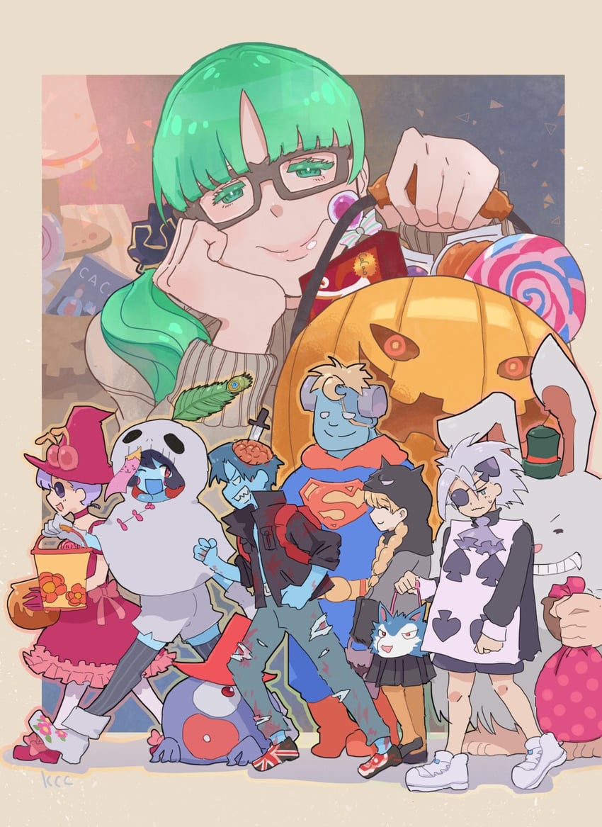 hsien-ko, superman, q-bee, demitri maximoff, jon talbain, and 5 more (darkstalkers and 1 more) drawn by kechaco