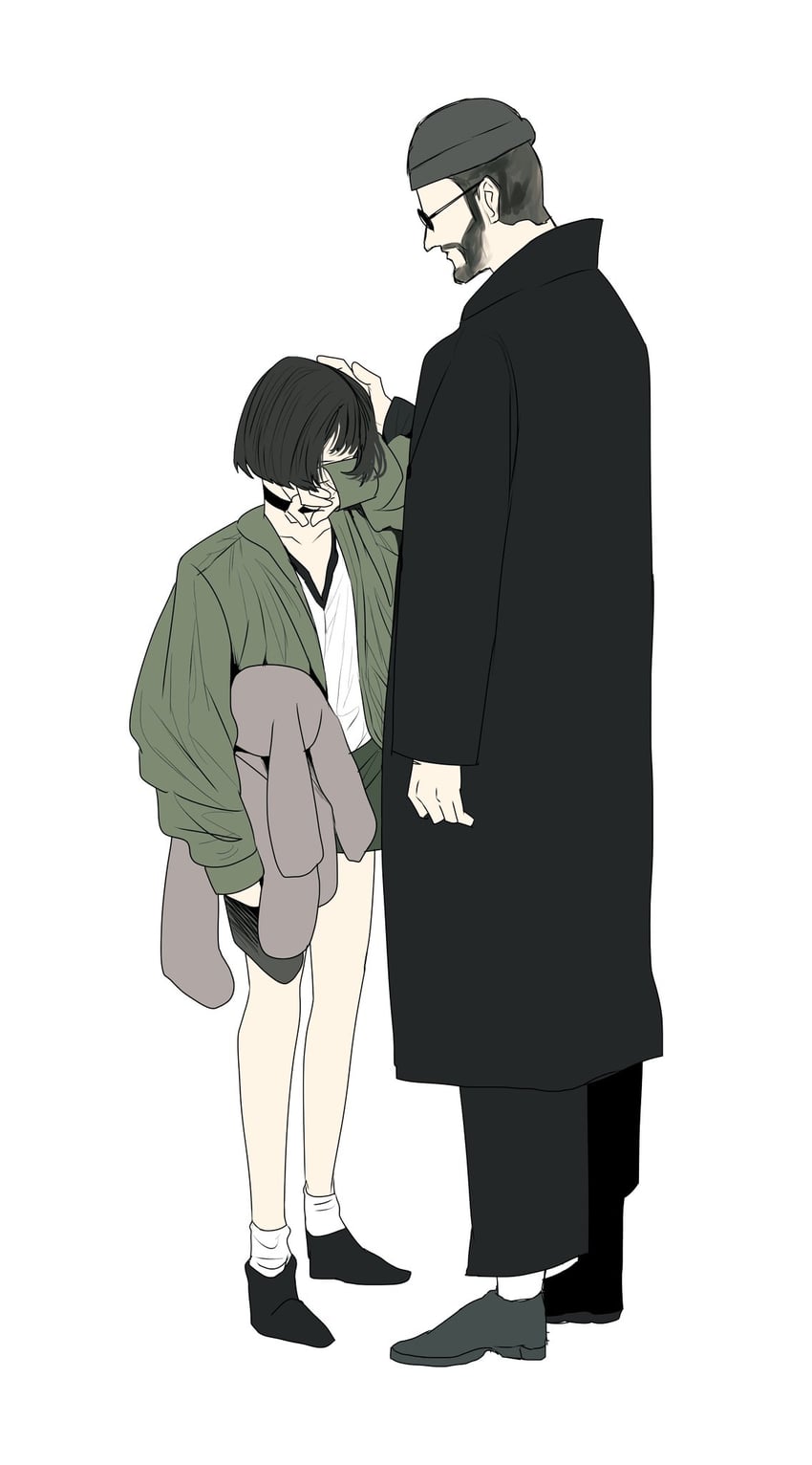 mathilda lando and leon (leon the professional) drawn by gunjyou_(gunjyou_00)